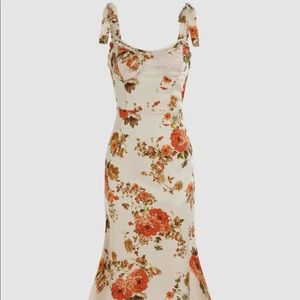 NWT Floral Bowknot Mermaid Corset Midi Dress, Sz. XL, Shop Cider